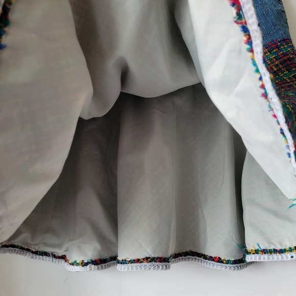 Y2K Mall Goth Punk Grunge Denim And Plaid Tweed Corset Waist Miniskirt Medium - Picture 9 of 12